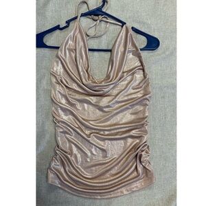Express Shimmery halter-neck Tank Top